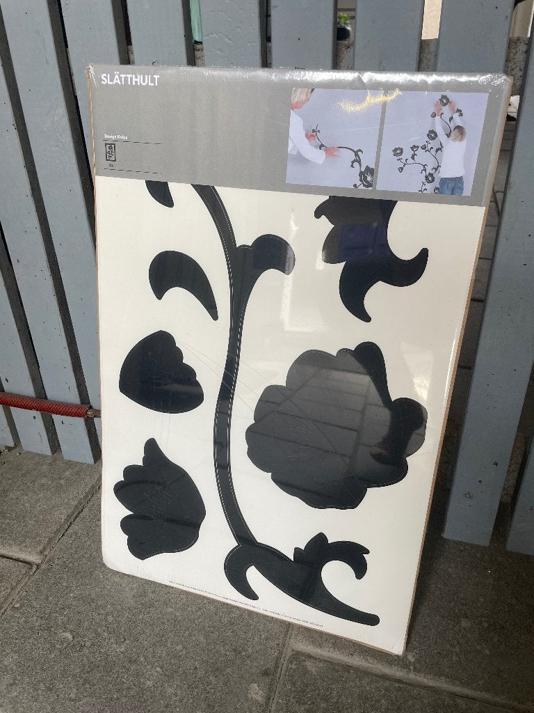 Sierlijke bloem muurstickers, Ophalen, Zwart, Nieuw, Wanddecoratie