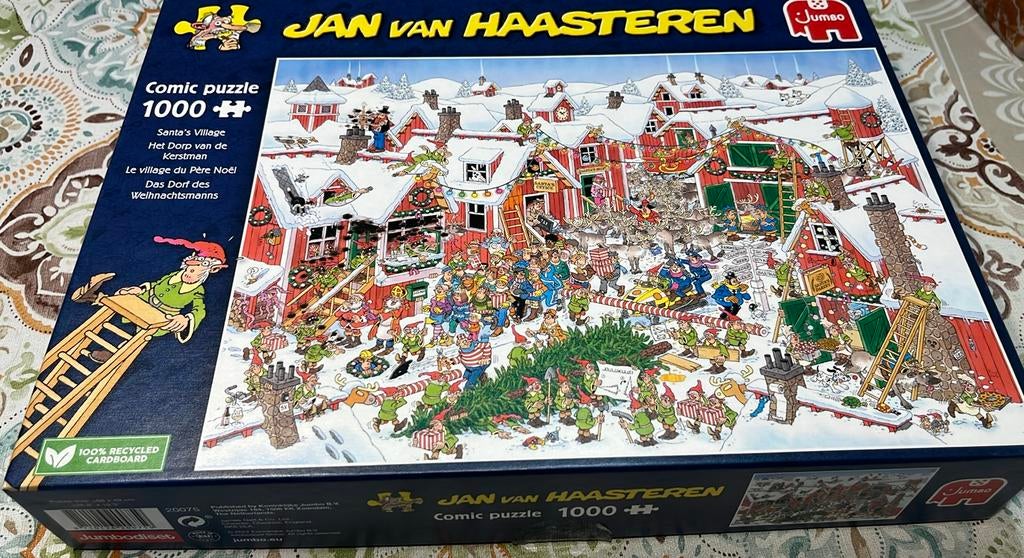 Jan van Haasteren 1000 stukjes, het dorp van de kerstman, Hobby en Vrije tijd, Denksport en Puzzels, Ophalen, 500 t/m 1500 stukjes