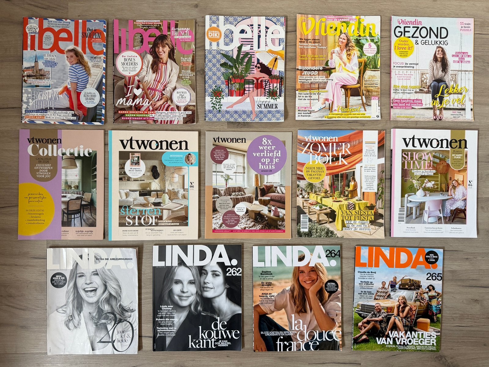 14 tijdschriften Libelle Vriendin VT Wonen & Linda, Ophalen of Verzenden, Zo goed als nieuw, Damesbladen
