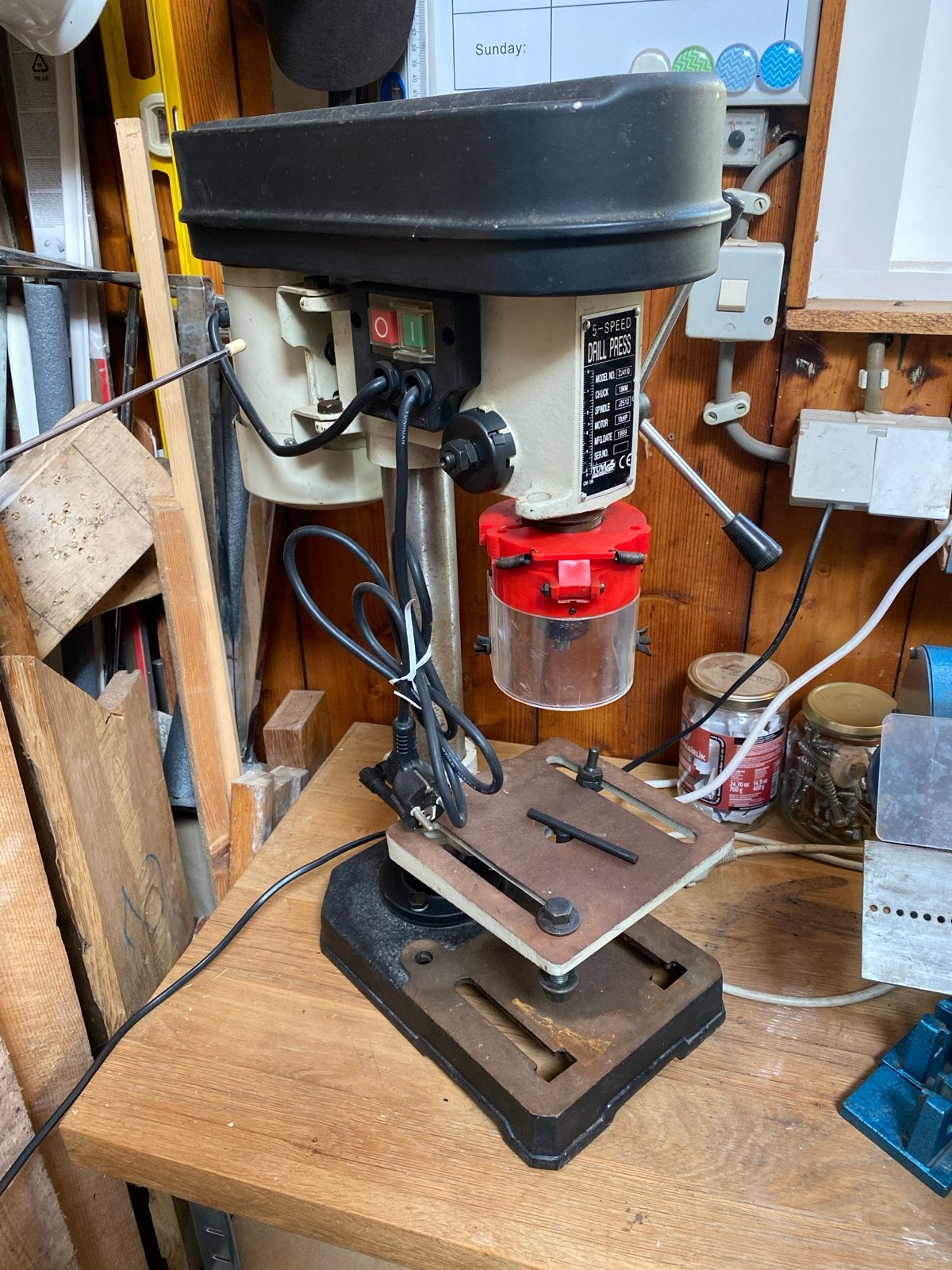 Kolomboormachine - 5-speed Drill Press, Ophalen, Gebruikt, 400 tot 600 watt, Kolomboormachine