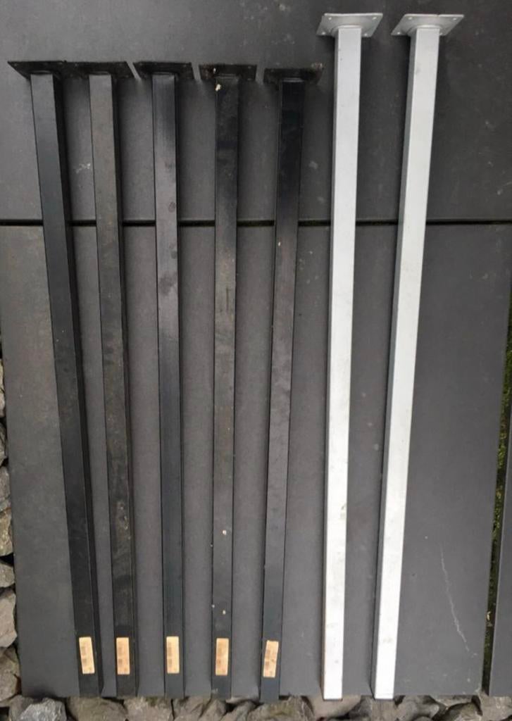 Tafelpoot bureaupoot diverse metaal aluminium 70cm en 80cm, Tafelpoot, 50 tot 100 cm, Ophalen of Verzenden, Zo goed als nieuw