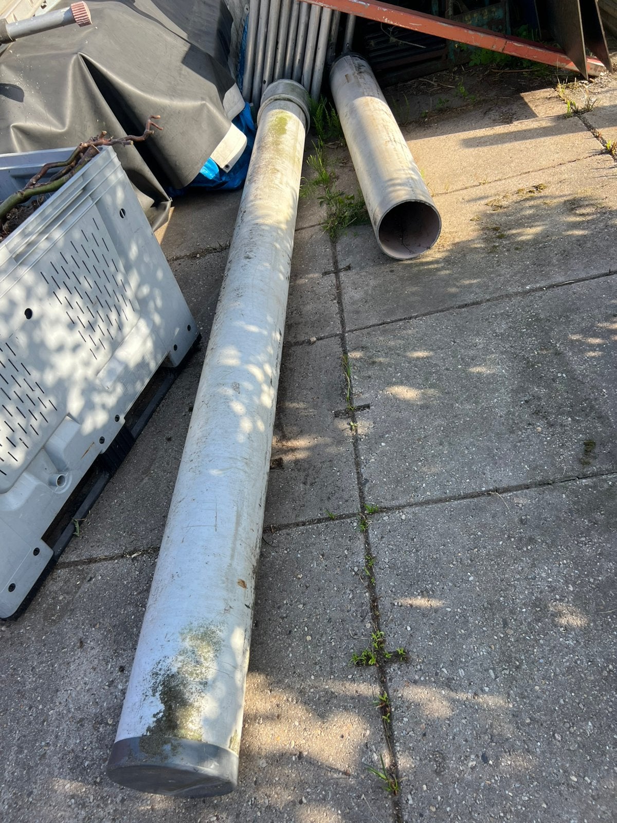 2 x Pvc buis rond 25 cm, lengte 1.75 en 3.40 meter, Ophalen, Gebruikt, Pvc, 20 tot 40 mm