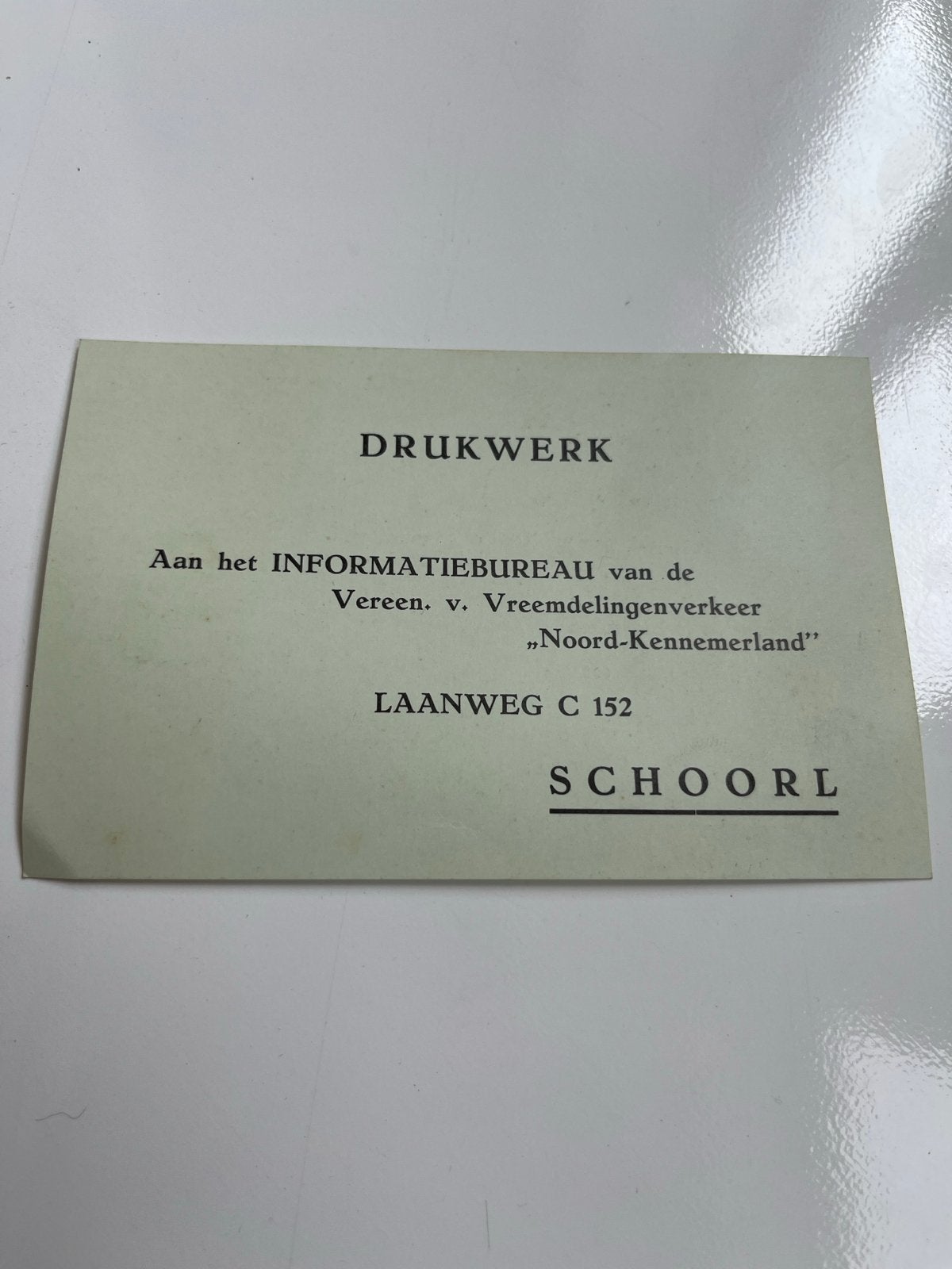 Oude briefkaart Drukwerk Informatiebureau Schoorl, Gebruikt, Ophalen of Verzenden, Voor 1940, Prent