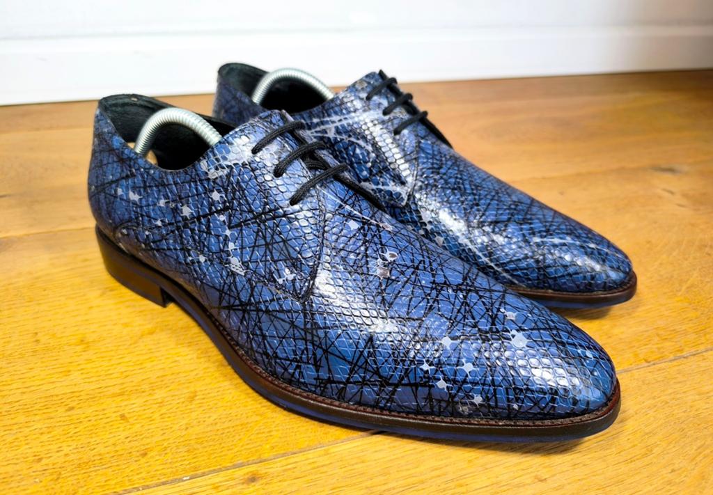 Floris van Bommel herenschoenen maat 9,5 / 44, Ophalen, Blauw, Floris van Bommel, Zo goed als nieuw
