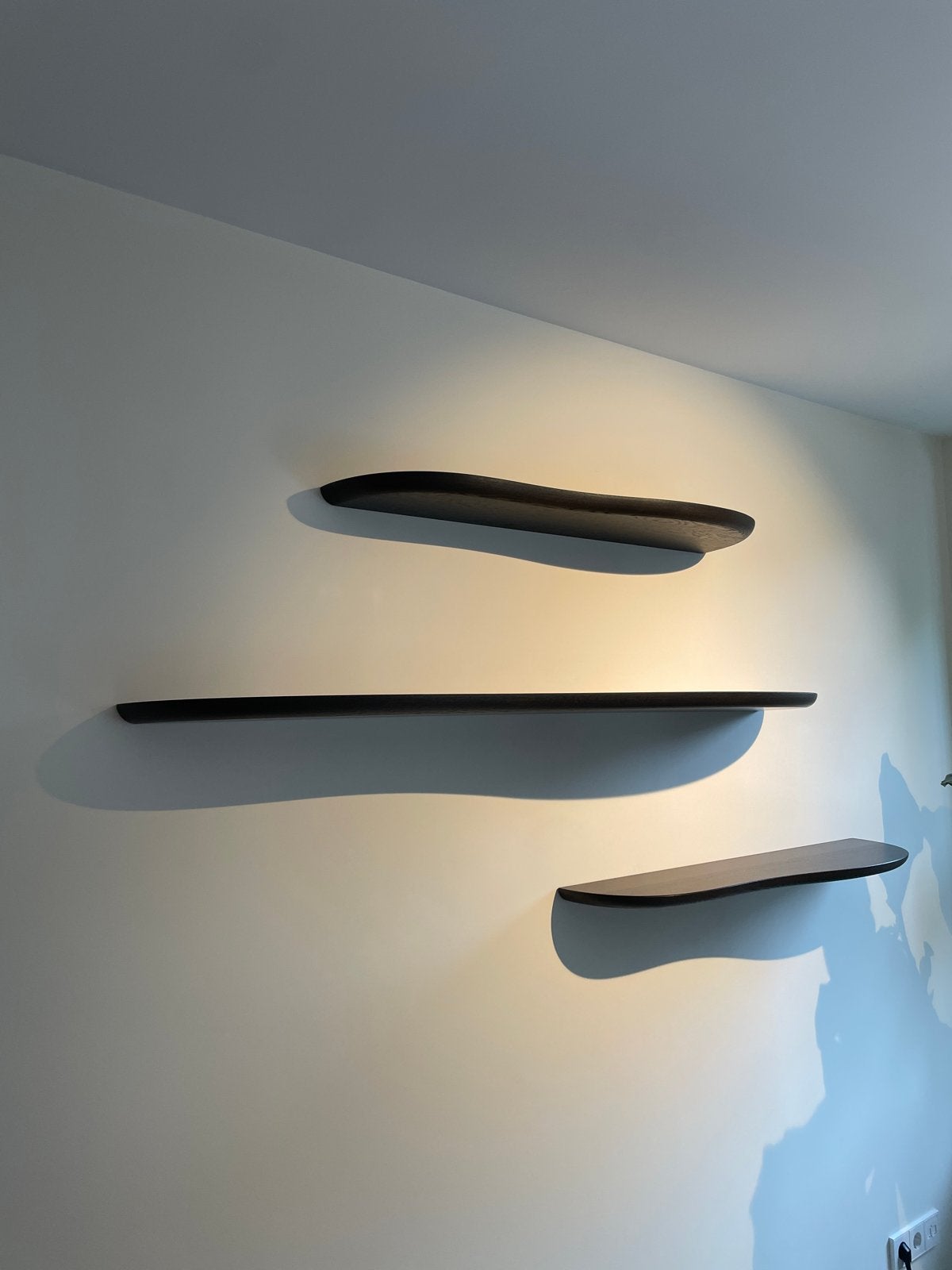 Set van 3 eiken wandplanken - modern design (Studio Henk), Ophalen, Zo goed als nieuw