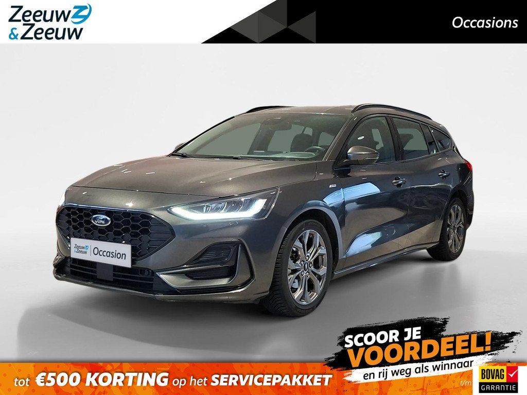 Ford Focus Wagon 1.0 EcoBoost Hybrid ST-Line 125pk automaat, 12 maanden, Gebruikt, Euro 6, Grijs