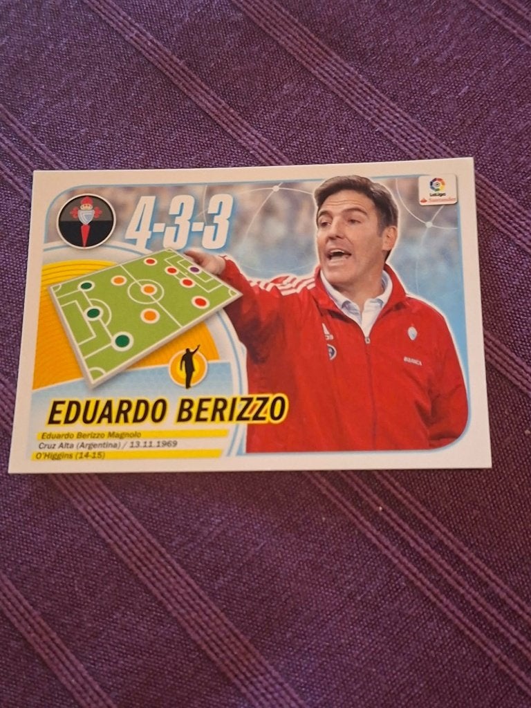 Panini/Sticker/Eduardo Berizzo/Celta de Vigo/2016-2017, Ophalen of Verzenden, Nieuw, Buitenlandse clubs, Poster, Plaatje of Sticker