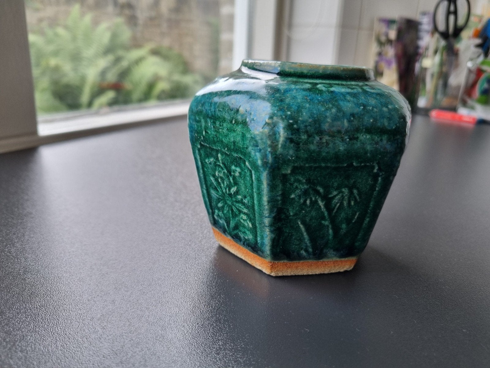 Antieke Chinese gemberpot, groen geglazuurd, Verzenden