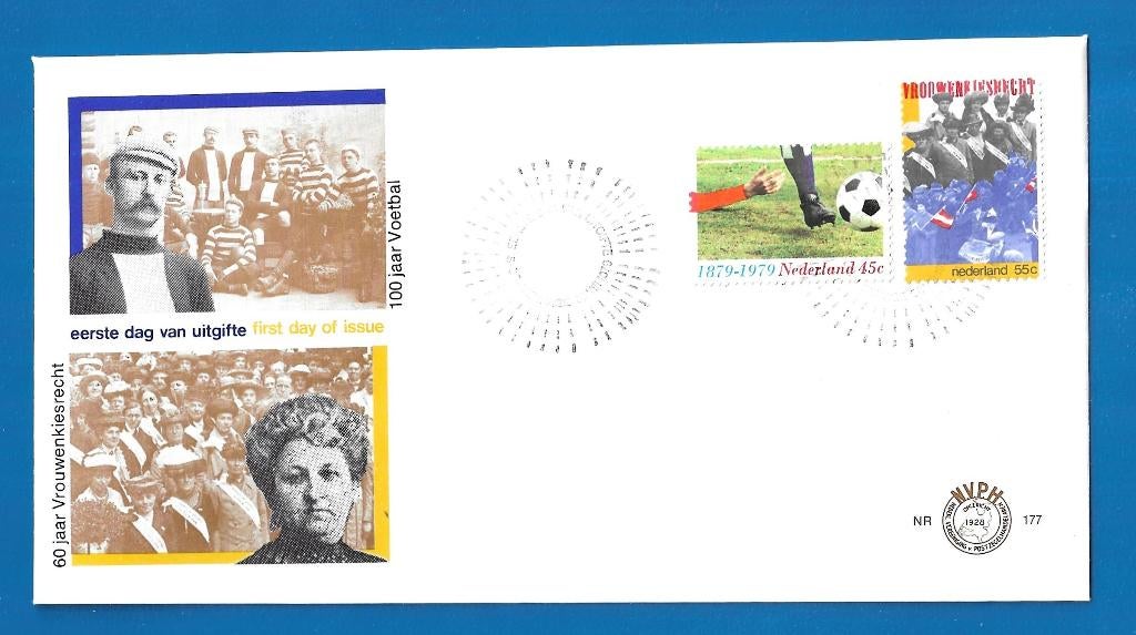 FDC E1777 100 jaar Voetbal / 60 jaar Vrouwenkiesrecht - 1979, Verzenden, Onbeschreven, Nederland
