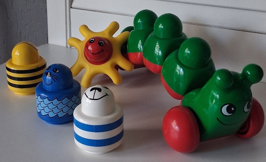 Primo Lego rups met '3 rammelaars' + Gratis Primo zon, Lego Primo, Overige thema's, Verzenden, Overige typen