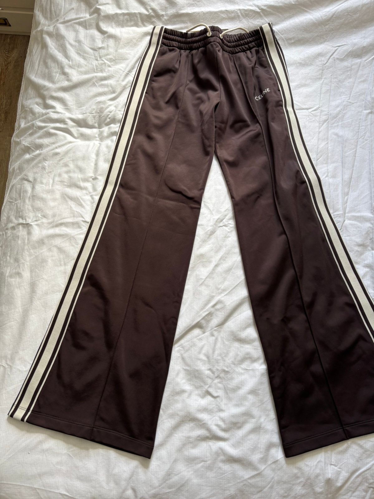 Celine Paris stripe wide leg trainer mt S., Bruin, Nieuw, Ophalen of Verzenden, Maat 36 (S)