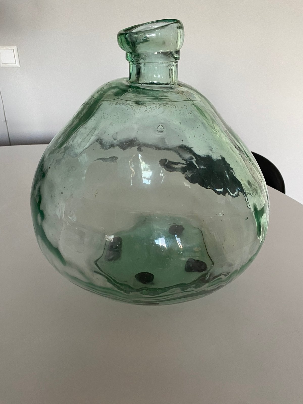 Glazen vaas, Huis en Inrichting, Woonaccessoires | Vazen, Ophalen, Zo goed als nieuw, Groen, Glas