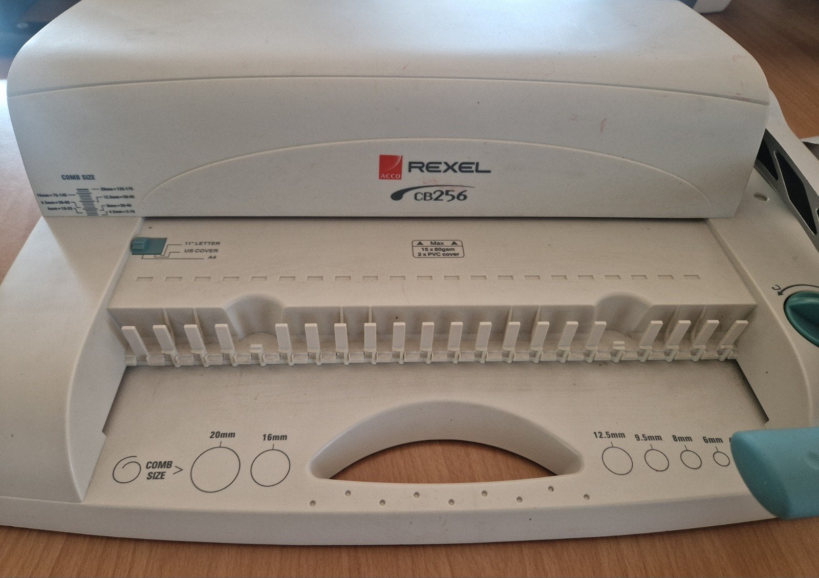 Rexel CB256 inbindmachine met diverse inbindruggen, Ophalen of Verzenden, Gebruikt