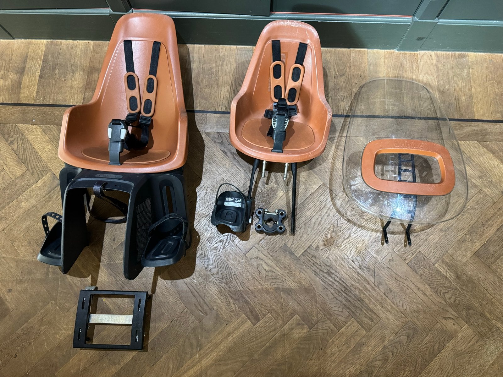 Bobike fietszitjes (voor en achter) met windscherm, Achterzitje, 9 t/m 18 kg, Ophalen of Verzenden, Gebruikt