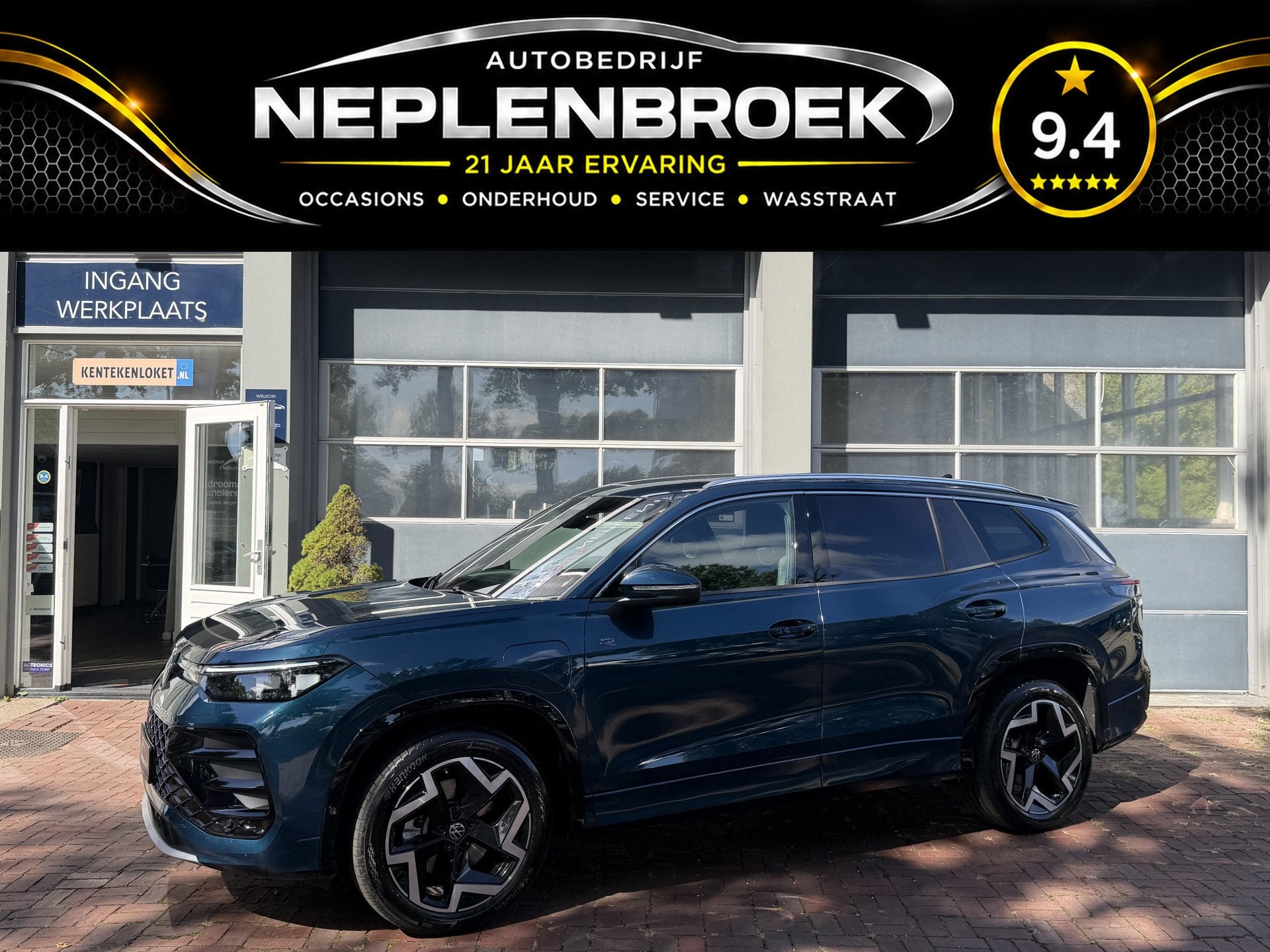 Volkswagen Tayron 1.5 eHybrid plug-hybride R-Line Edition 20, Auto's, Dealer onderhouden, 4 cilinders, Blauw, Plug-in hybride