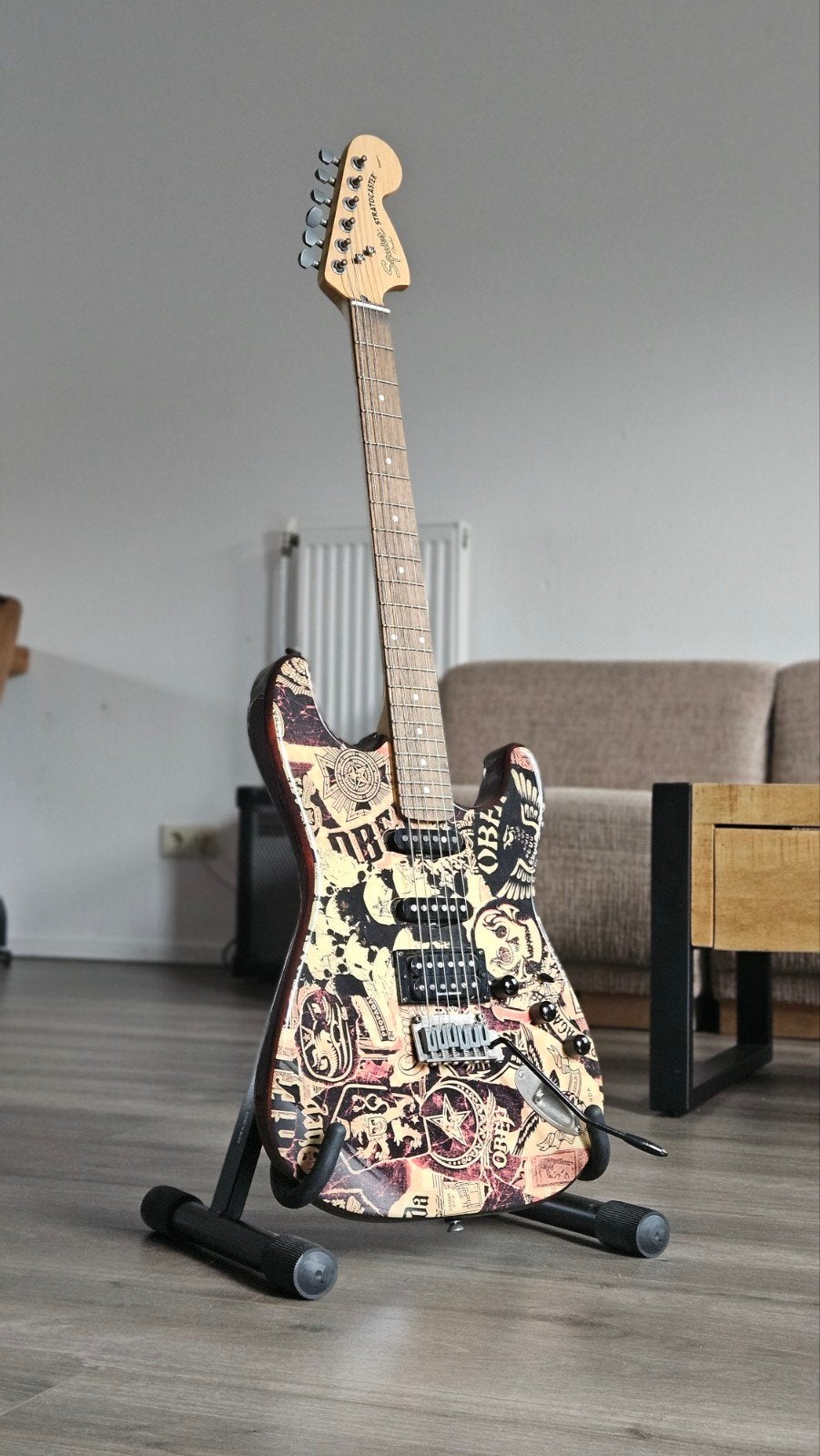 Squier Stratocaster HSS – Unieke Custom Finish – Speelklaar, Ophalen of Verzenden, Gebruikt, Solid body, Overige merken
