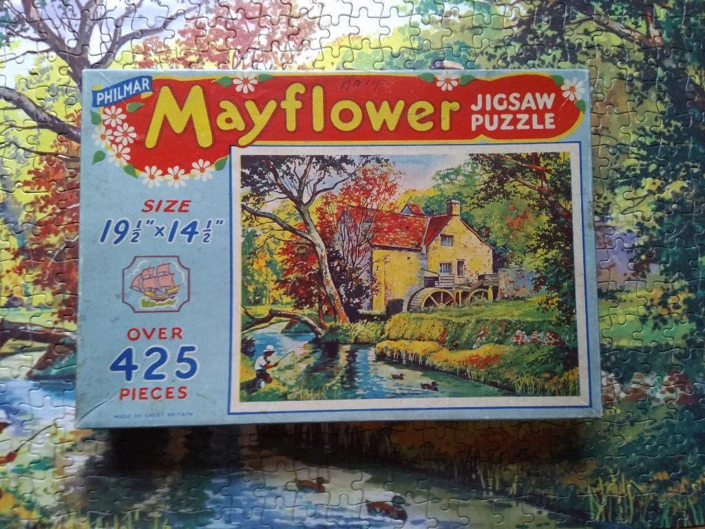 vintage leg puzzel Mayflower, Ophalen of Verzenden, Minder dan 500 stukjes, Gebruikt, Legpuzzel