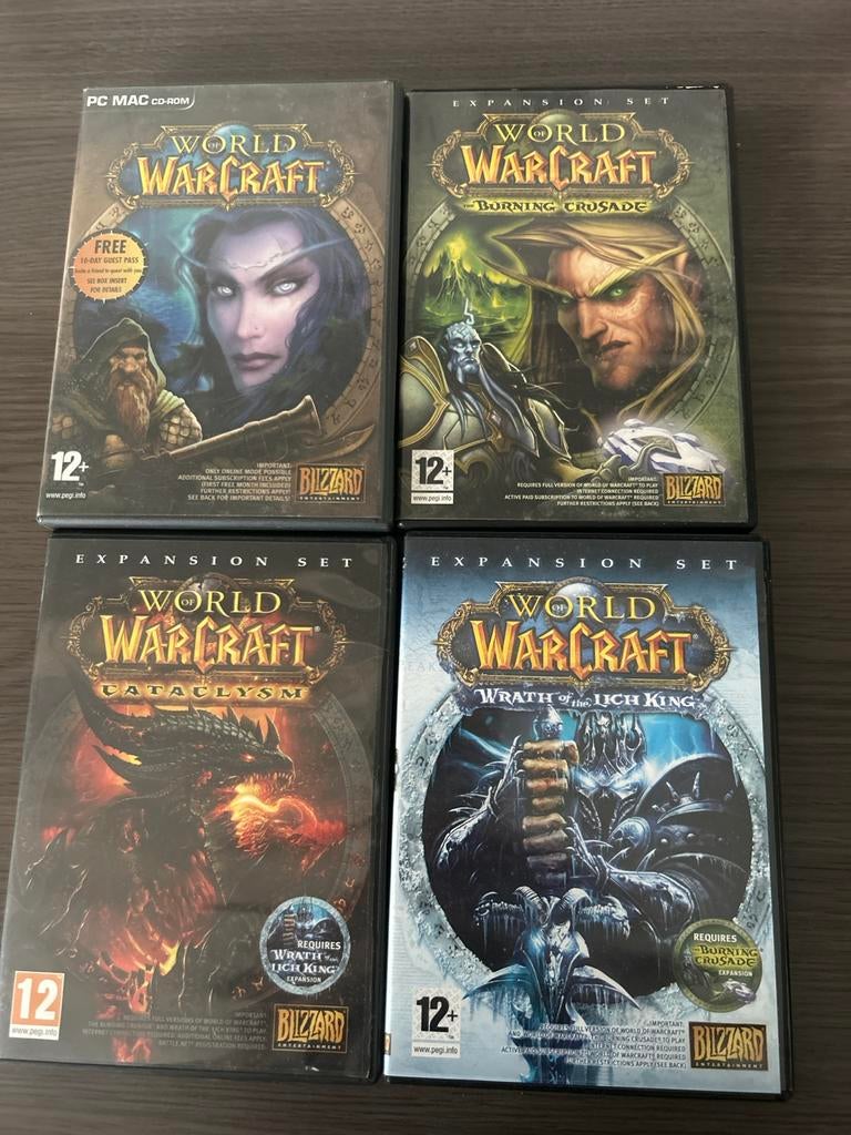 World of Warcraft Collectie (4 games), Spelcomputers en Games, Games | Pc, Online, Ophalen of Verzenden, Zo goed als nieuw, Role Playing Game (Rpg)