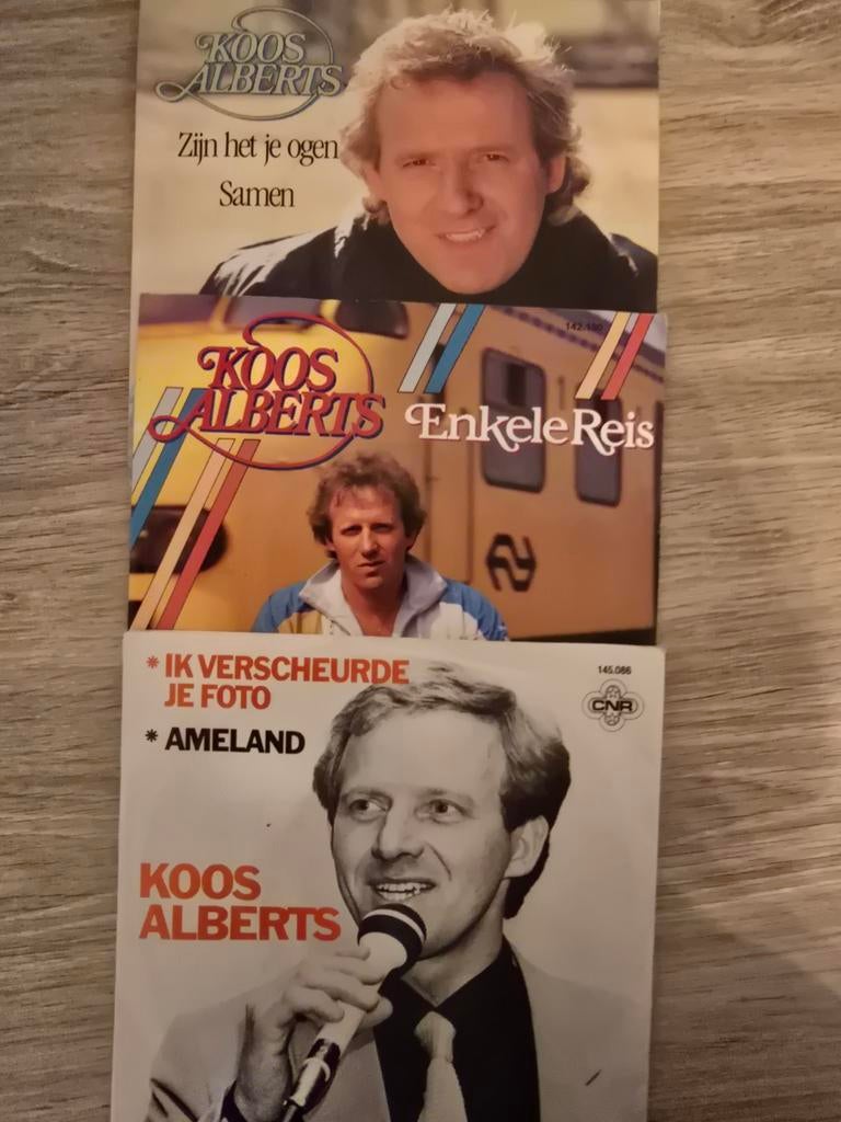 Koos Alberts 3 x single, Cd's en Dvd's, Vinyl | Nederlandstalig, Gebruikt, Levenslied of Smartlap, Overige formaten, Ophalen of Verzenden