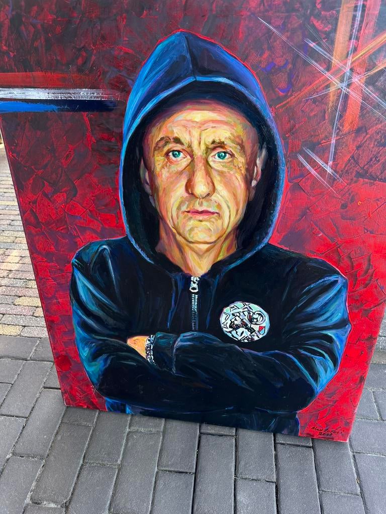 Schilderij Johan Cruijff-handgeschilderd door Alex L., Ophalen