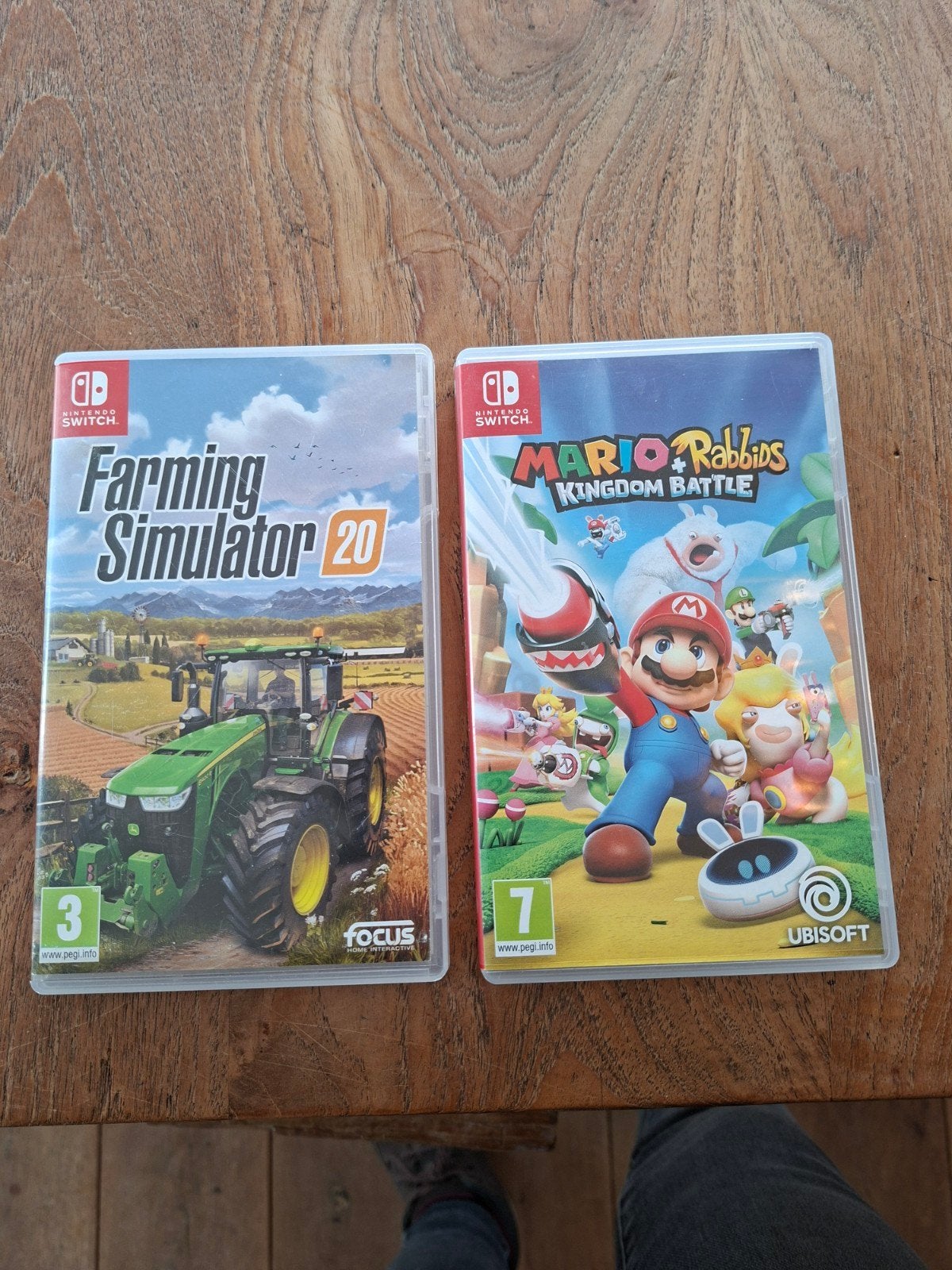 Farming Simulator 20 & Mario + Rabbids Kingdom Battle, 1 speler, Ophalen of Verzenden, Zo goed als nieuw, Vanaf 3 jaar