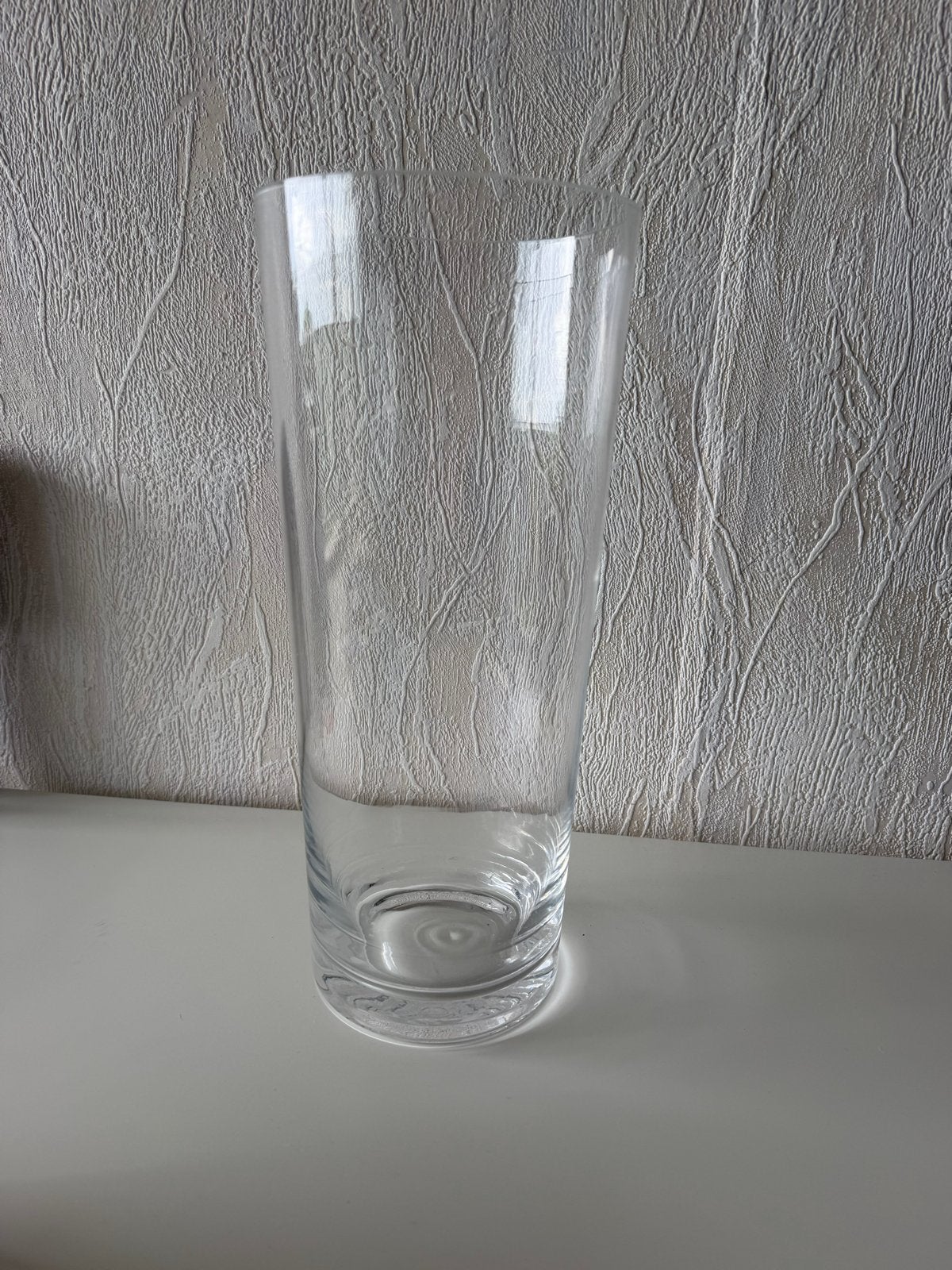 Grote glazen vaas - Cilindervormig zgan, Ophalen of Verzenden