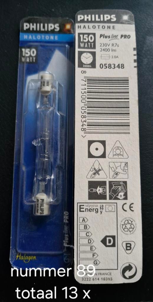 Nr. 89 Philips haloline, Huis en Inrichting, Lampen | Losse lampen, Nieuw, 60 watt of meer, Overige fittingen, Ophalen of Verzenden