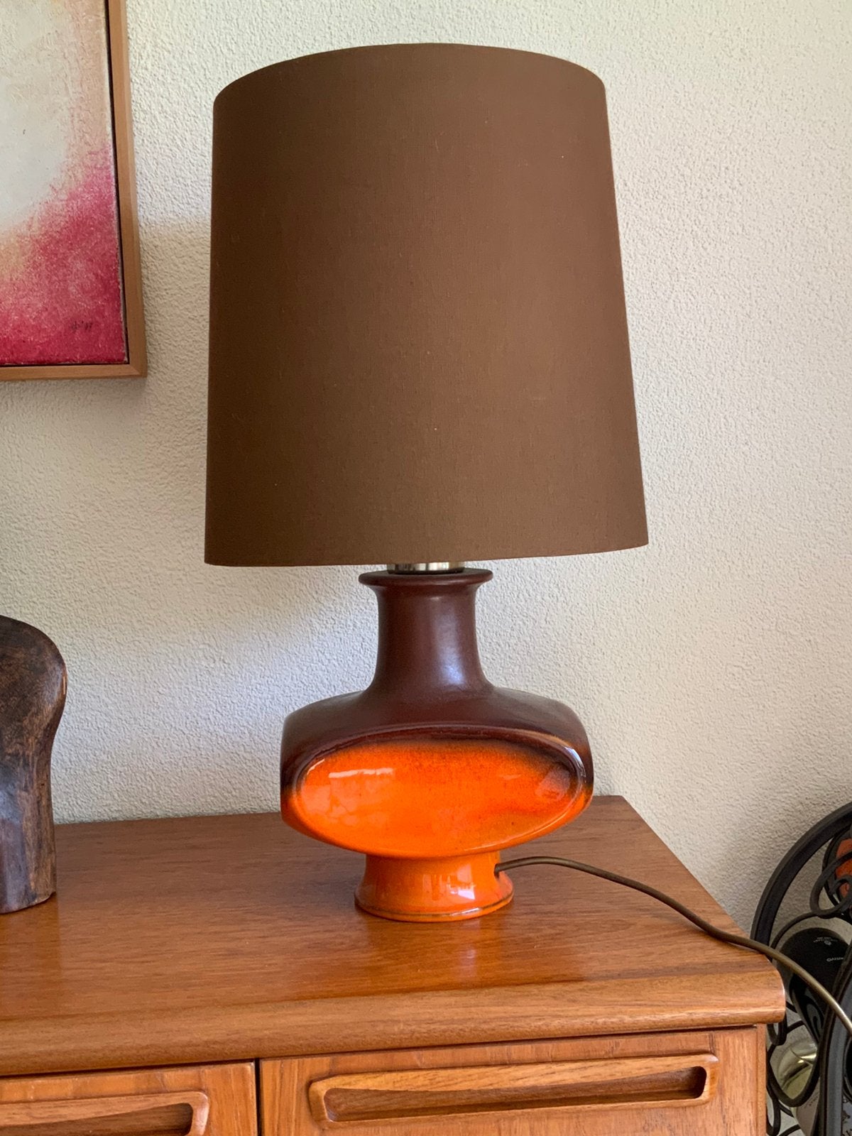 Retyro vintage tafellamp met keramiek voet, Ophalen of Verzenden, Zo goed als nieuw, Keramiek, Vintage