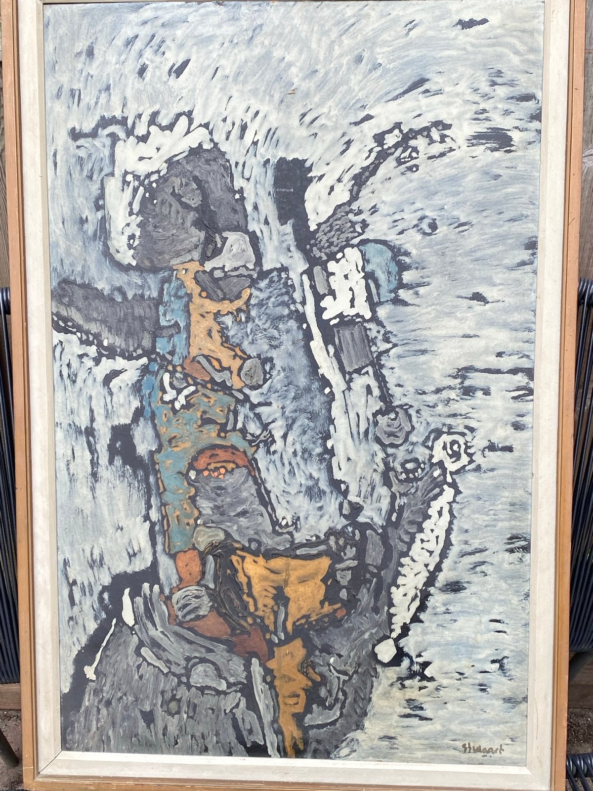 Abstract schilderij van Stellaart uit Zaandam (80x50 cm), Ophalen of Verzenden