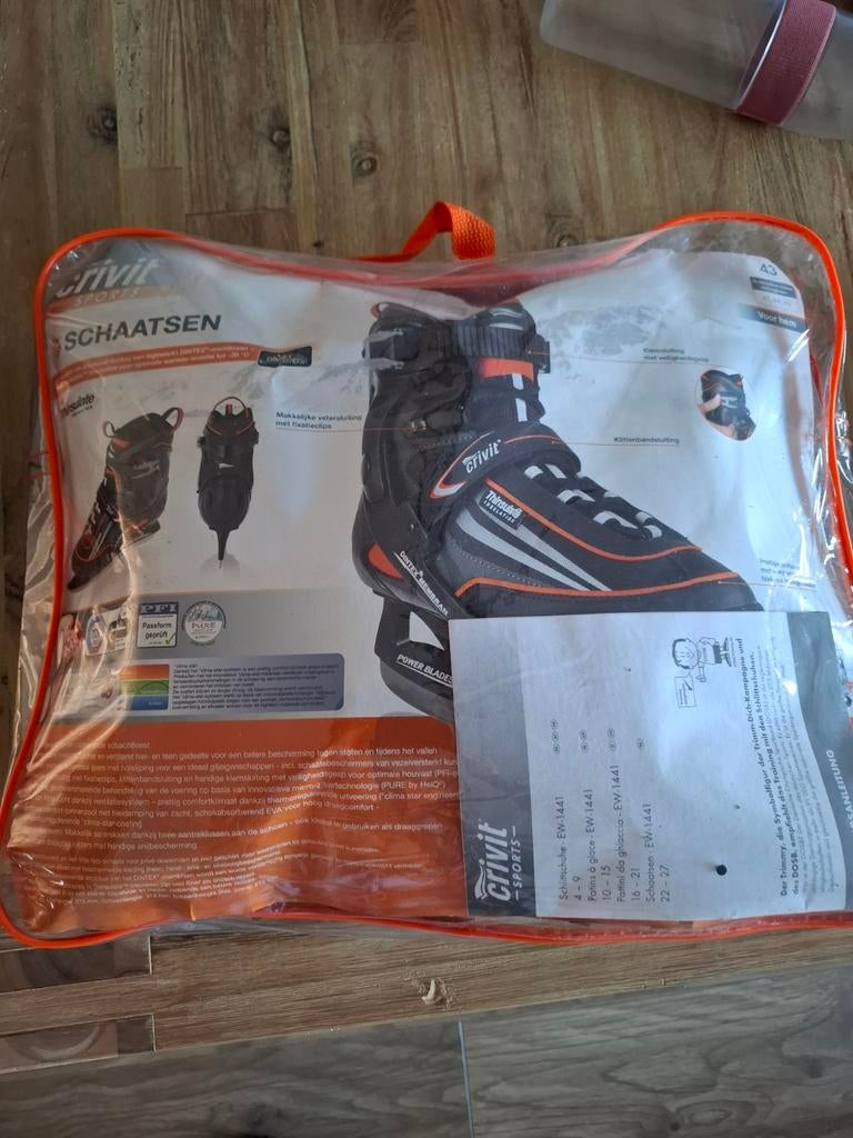 Crivit schaatsen, zwart met oranje accenten, Sport en Fitness, Schaatsen, Ophalen of Verzenden