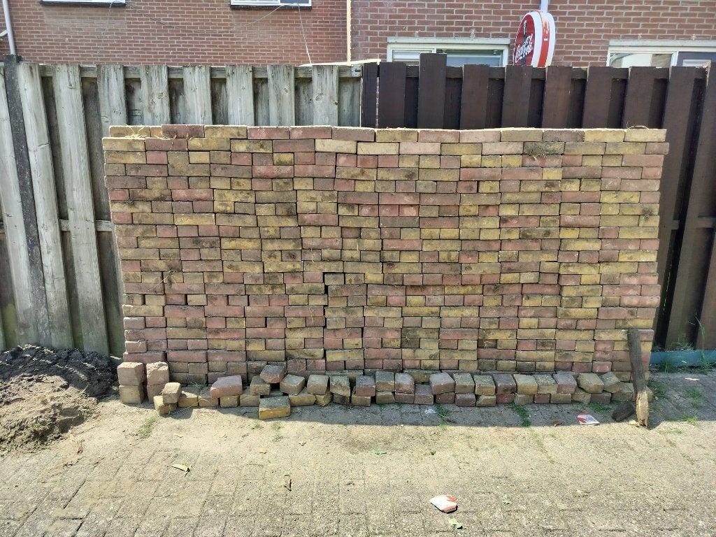 Klinkers 20*10*6cm, ongeveer 16m2, Tuin en Terras, Tegels en Klinkers, Ophalen, Gebruikt, Klinkers, 10 m² of meer