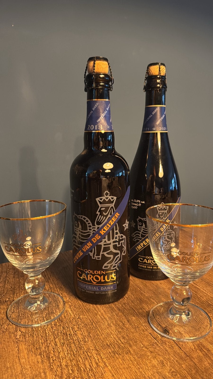 Gouden Carolus Imp. Dark - Combi Set 2018 & 2021 incl glazen, Ophalen of Verzenden