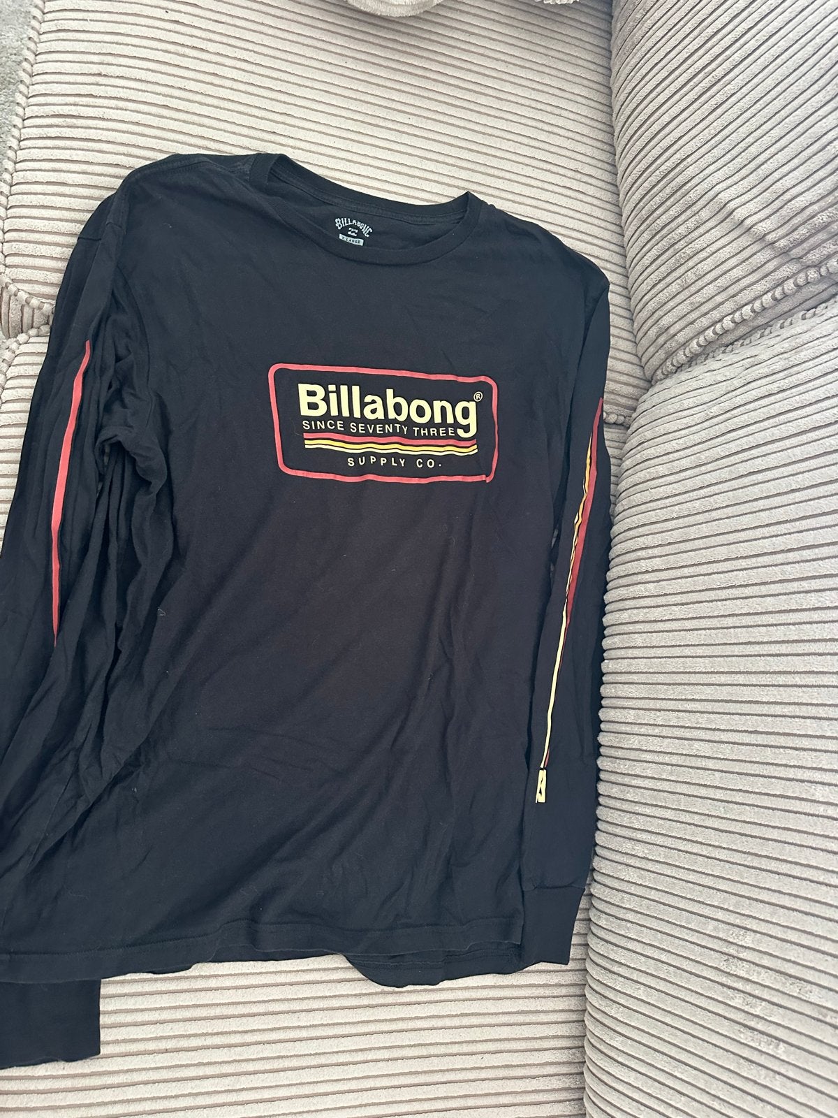 Billabong Heren Longsleeve Zwart Rood Geel Maat XL, Kleding | Heren, Ophalen of Verzenden, Gedragen, Maat 56/58 (XL), Meerkleurig