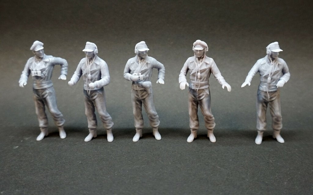 1:35 resin 3D printed German tankers - 5x - set 35A, Ophalen of Verzenden, Nieuw, 1:35 tot 1:50, Figuur of Figuren