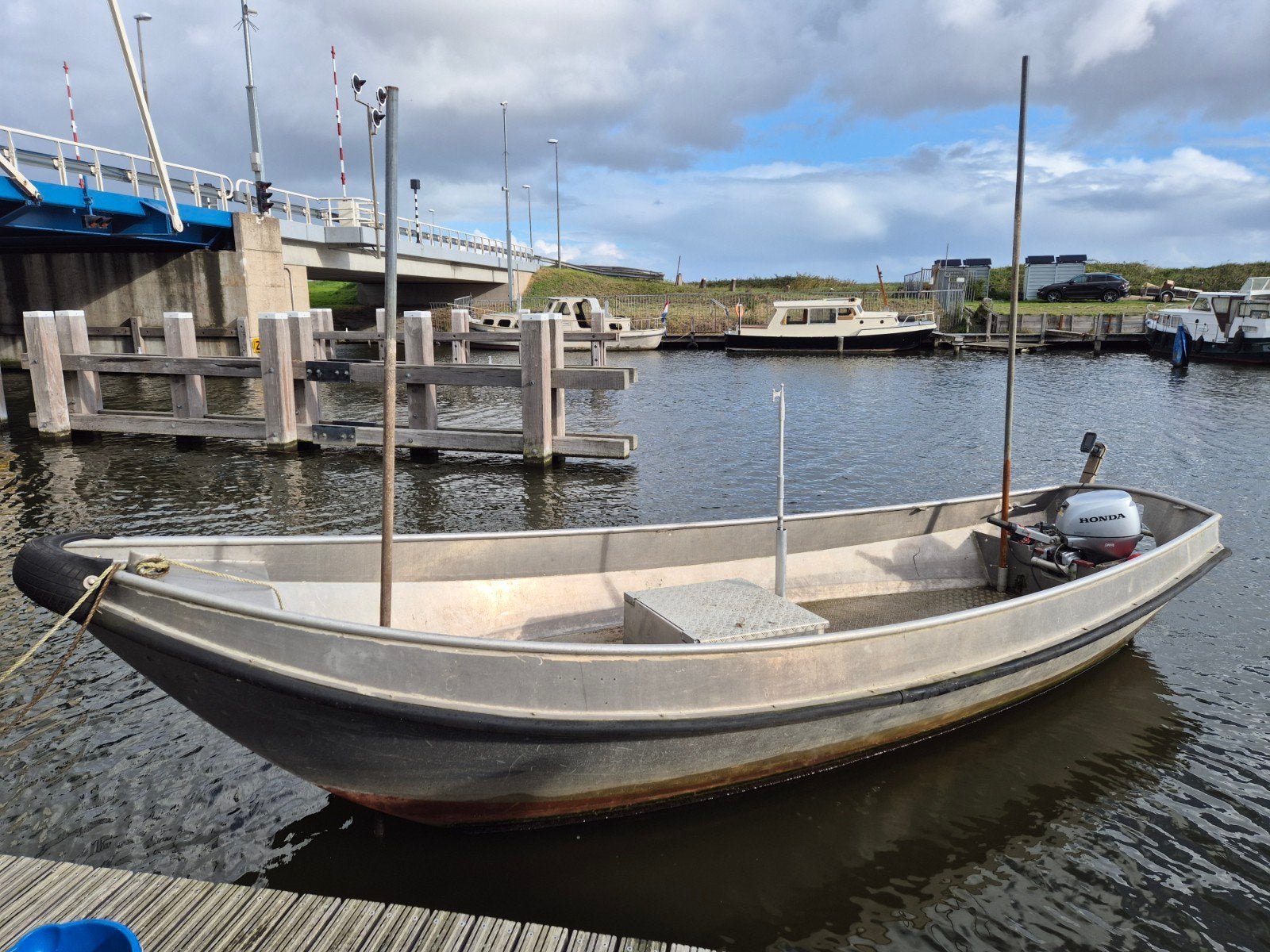 Aluminium boot met Honda buitenboordmotor, Ophalen, Overige merken, Gebruikt, Tot 10 pk