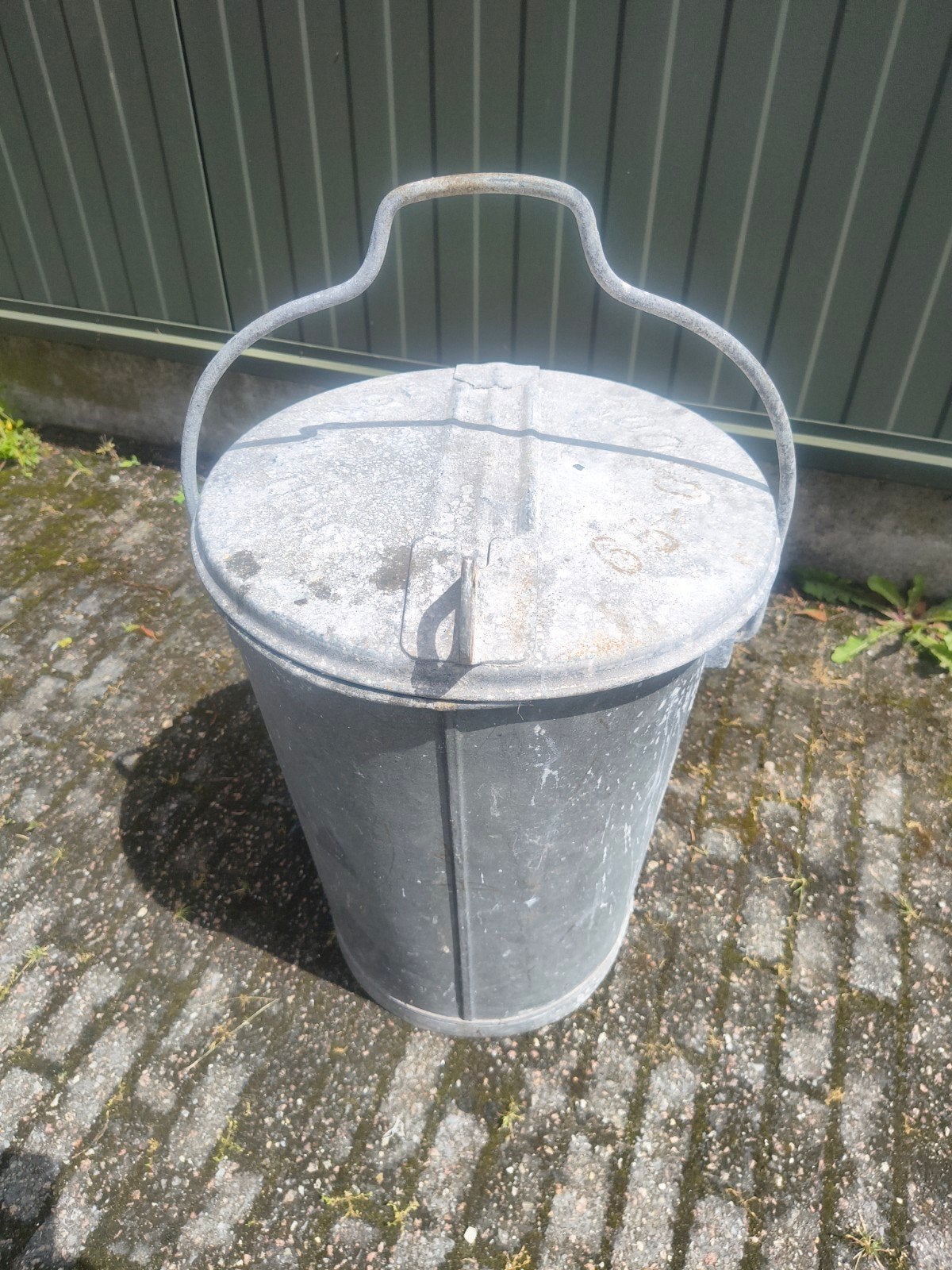 Zinken vuilnis bak/emmer vintage, Ophalen of Verzenden