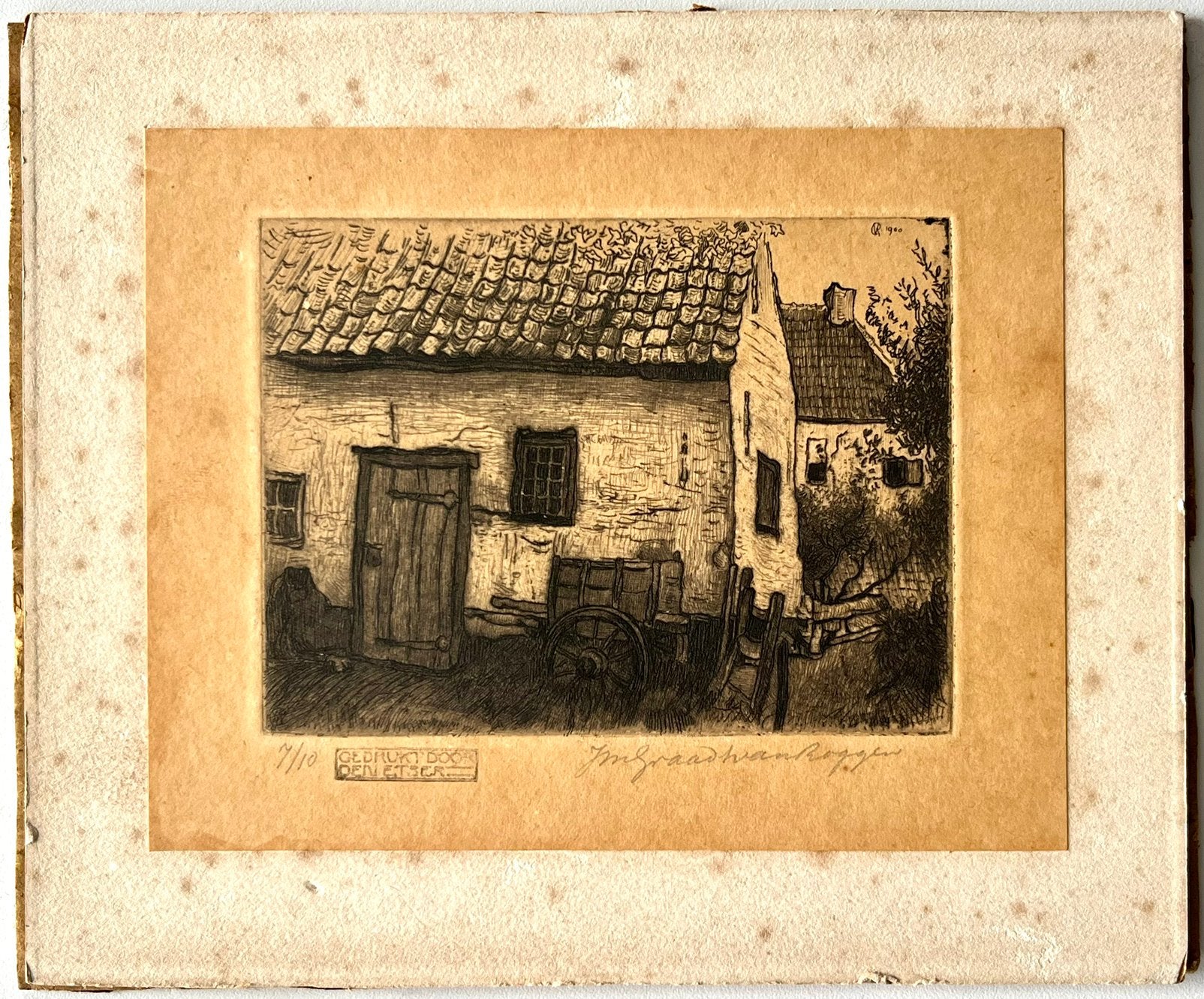 Johannes Mattheus Graadt van Roggen, ets, Antiek en Kunst, Ophalen of Verzenden