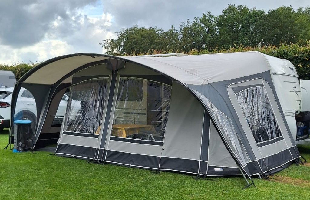 Unico Genua 280 voortent, Caravans en Kamperen, Ophalen, Gebruikt, Ten Cate All Season 240g/m2, Overige merken