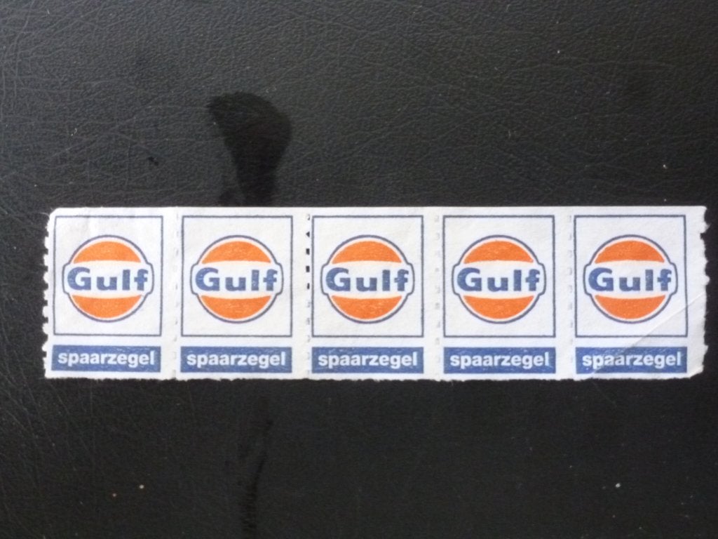 Spaarzegels pompstation (Gulf), Ophalen of Verzenden, Winkel, Super of Benzinepomp, Overige typen