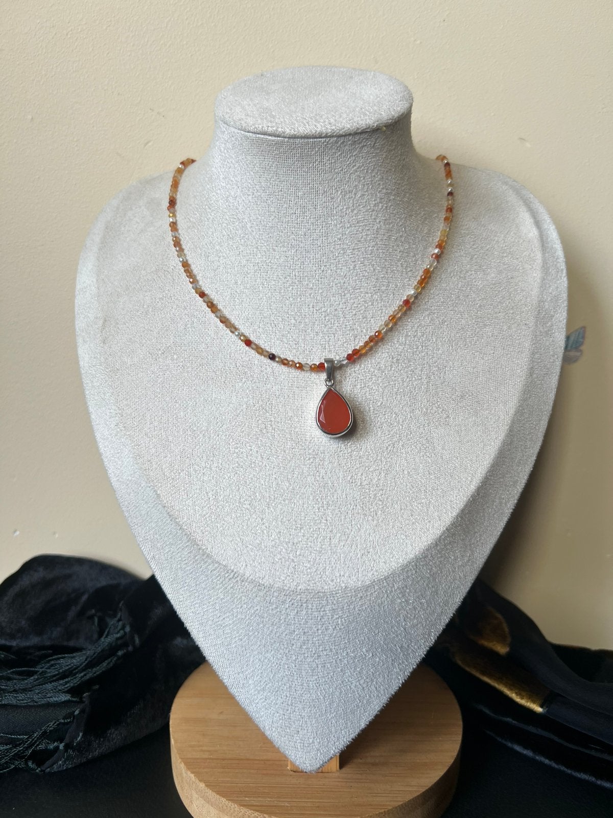 Carneool ketting & hanger zilver power steun stress magie, Sieraden, Tassen en Uiterlijk, Kettingen, Magnolia11, Nieuw, Oranje