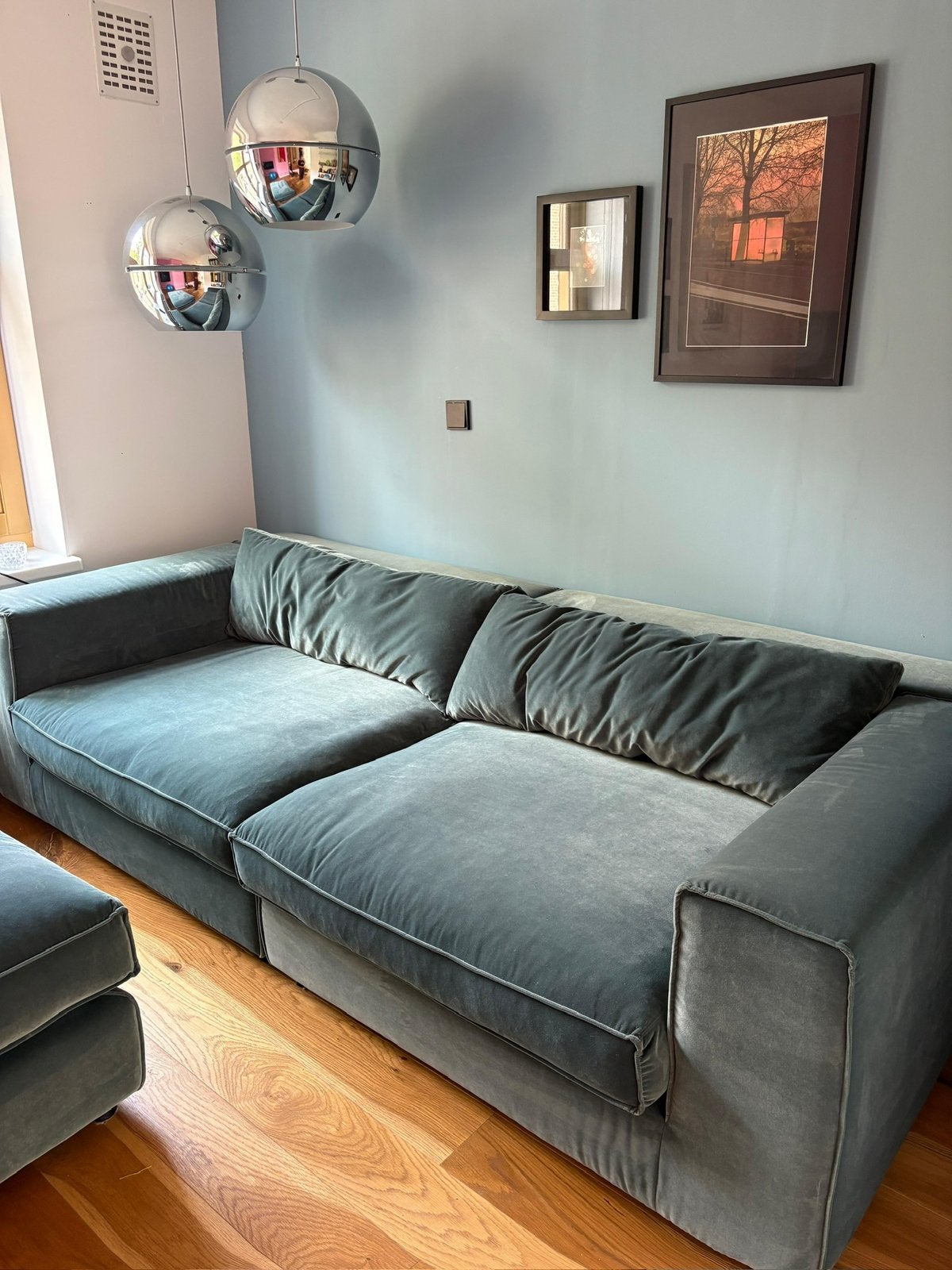 Groene Velvet Modulaire Design Bank - Nieuwstaat, Ophalen, 100 tot 125 cm, Hoekbank, 300 cm of meer