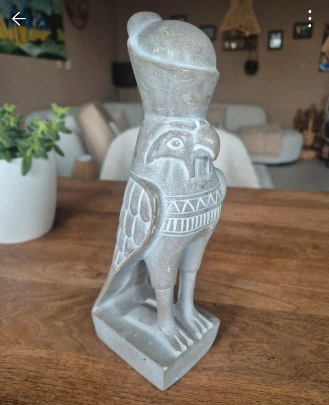 Beeld Egyptische hemelgod Horus, 26 cm, Steen/keramiek, Nieuw, Grijs