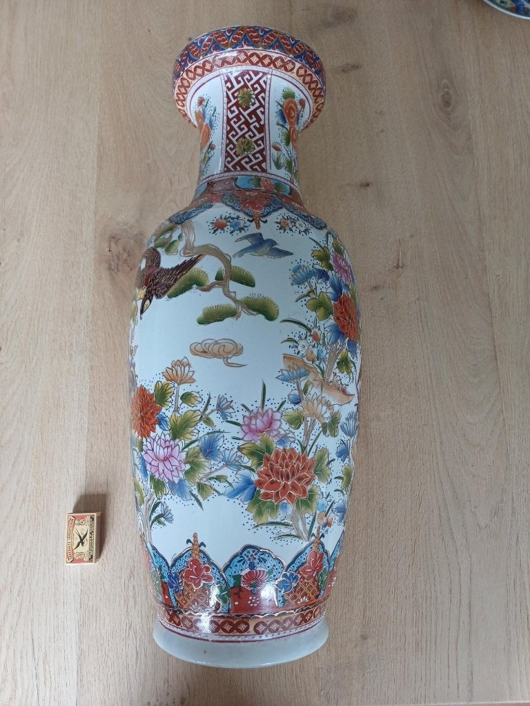 Grote handgeschilderde Chinese Vaas, Ming stijl, 61 cm hoog, Antiek en Kunst, Ophalen
