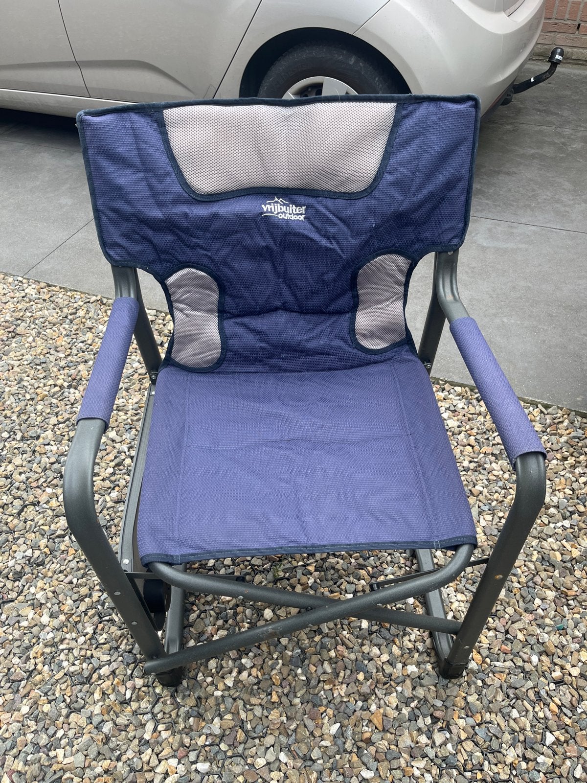 Zware Stalen Campingstoel / Visserstoel met Tafel, Ophalen of Verzenden, Gebruikt, Campingstoel