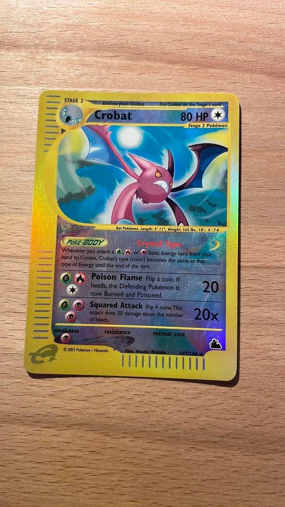 Crobat Reverse Holo Pokemon kaart, Ophalen of Verzenden, Zo goed als nieuw, Losse kaart