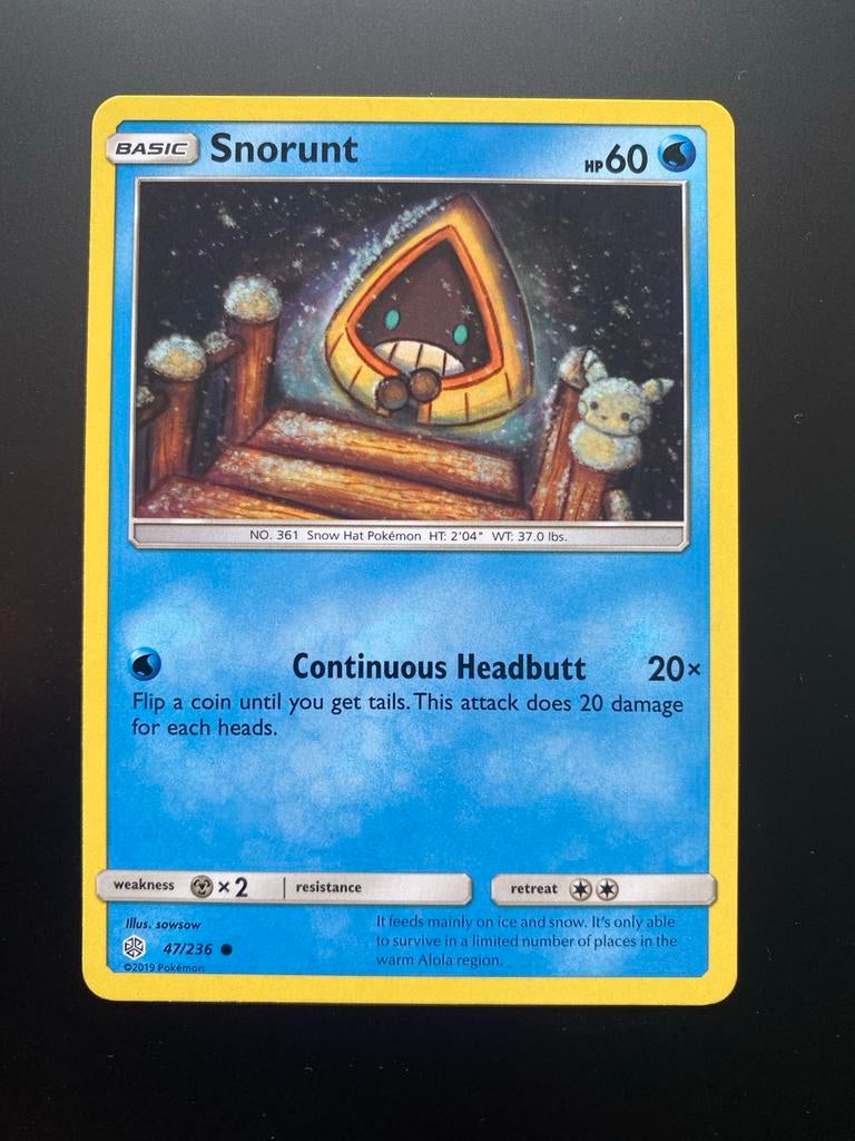 Snorunt 47/236 Pokémon S&M Cosmic Eclipse Mint Packfresh, Ophalen of Verzenden, Zo goed als nieuw, Losse kaart
