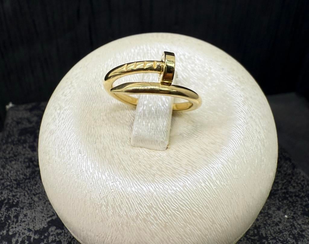 Prachtige 18 karaats gouden spijker ring, Sieraden, Tassen en Uiterlijk, Nieuw, Ophalen of Verzenden, Dame, Goud