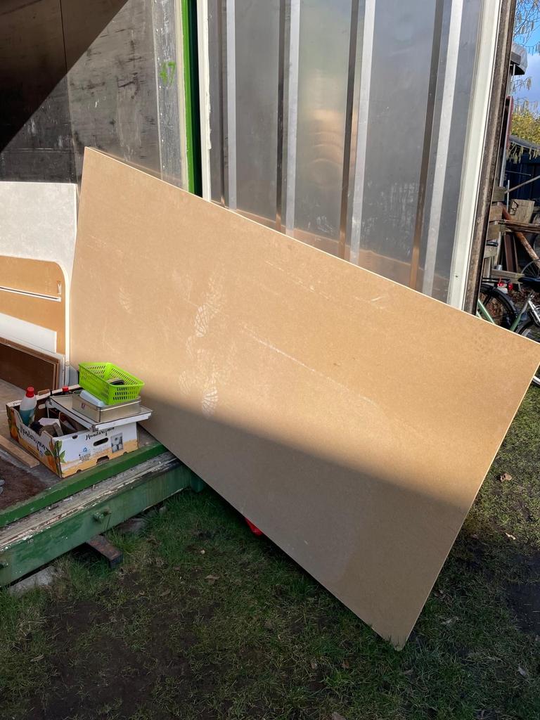 Zachtboard plaat 245x122 cm, 12 mm dik, Ophalen, Gebruikt, Hout, Minder dan 20 mm