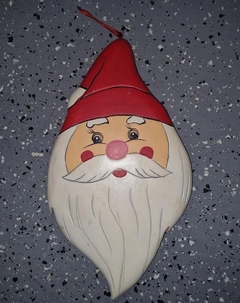Kerstman raamdecoratie wanddecoratie hout vintage, Ophalen, Zo goed als nieuw