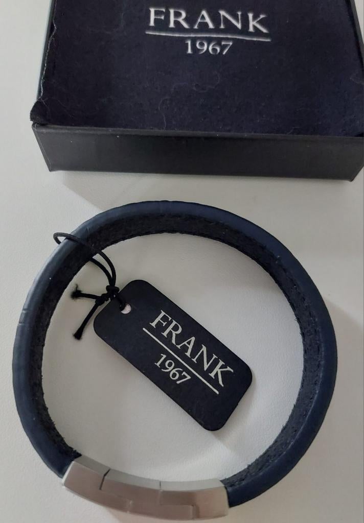 Nieuwe heren armband donkerblauw leer keder merk, Frank 1967, Ophalen of Verzenden, Nieuw, Blauw, Leer